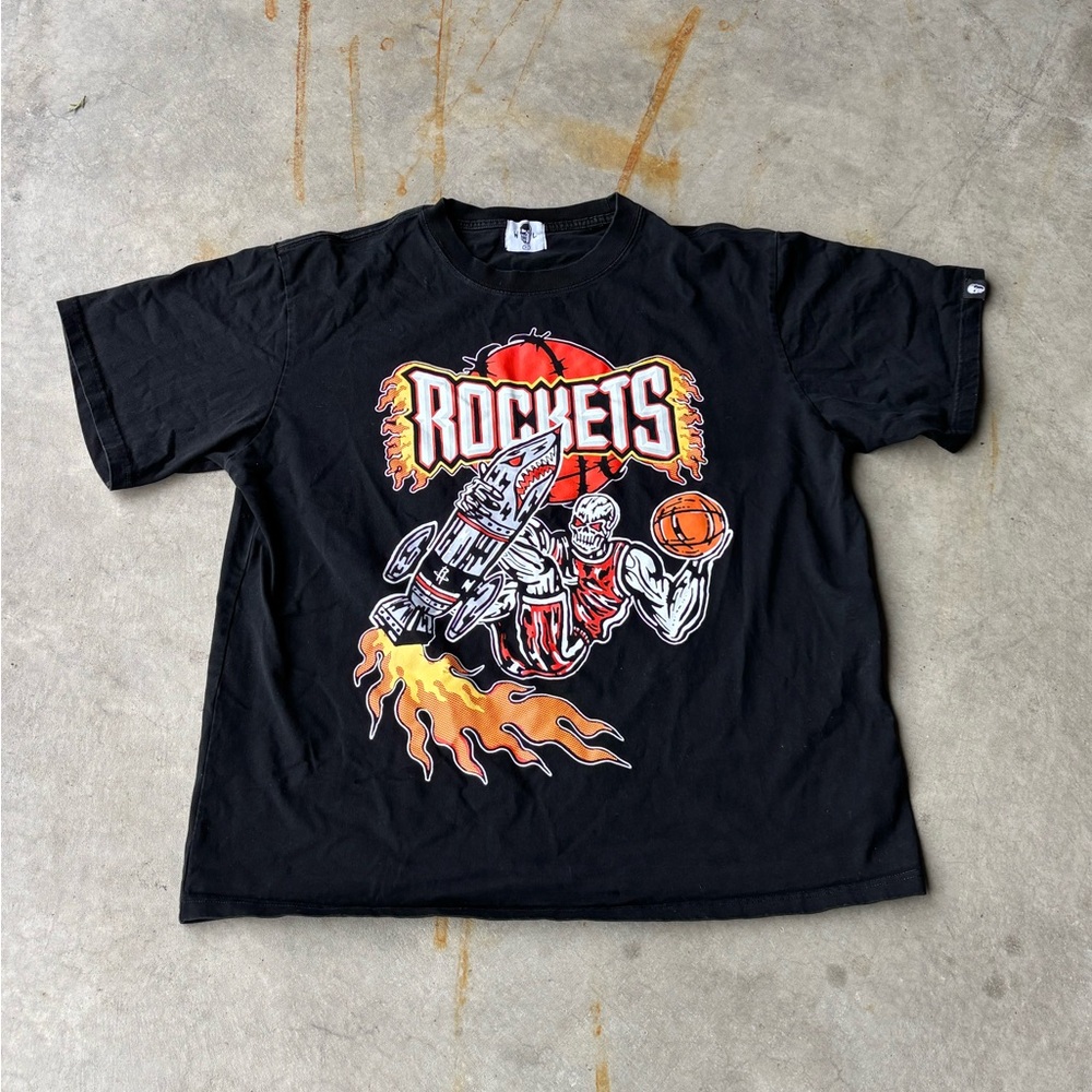 Warren Lotas Houston Rockets Skull Graphic T-Shirt XL Made in USA Streetwear